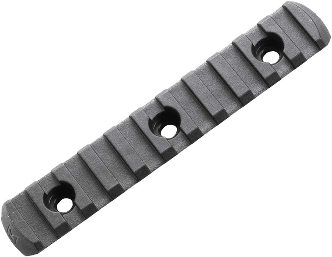 magpul rail accessory with three pre-drilled mounting holes, shown diagonally on a plain white background.