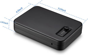 Younion Pistol Safe – Portable Travel Gun Safe, Gun Lock Box, Black