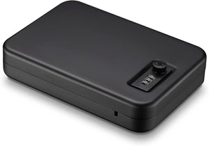 Younion Pistol Safe – Portable Travel Gun Safe, Gun Lock Box, Black