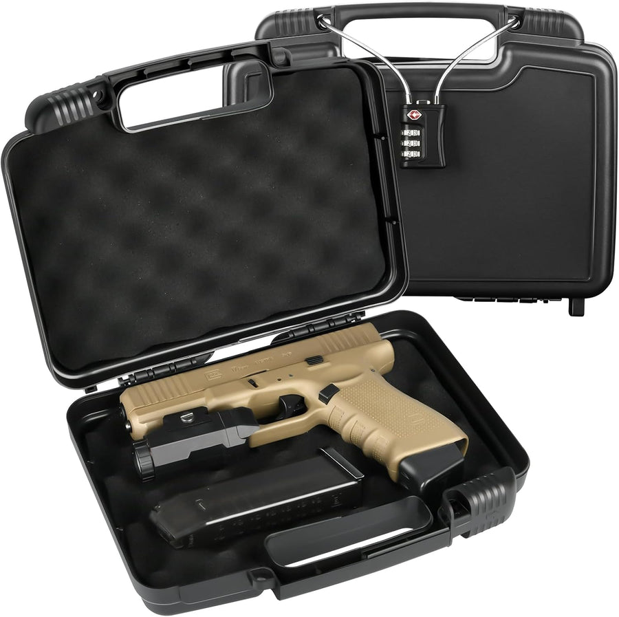 9mm Handgun Case – Hard Shell Pistol Case with Combination Lock